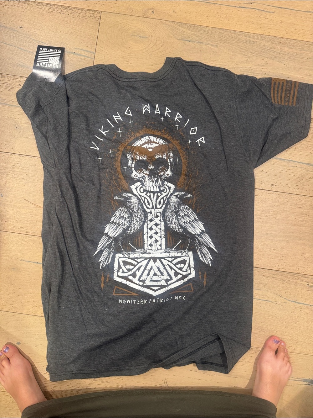 Howitzer patriot  Warrior Graphic Tee - Charcoal large 🇺🇸 America